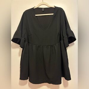 Emery Rose Black V-Neck Blouse